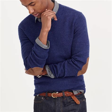 men's sweater with elbow patches.